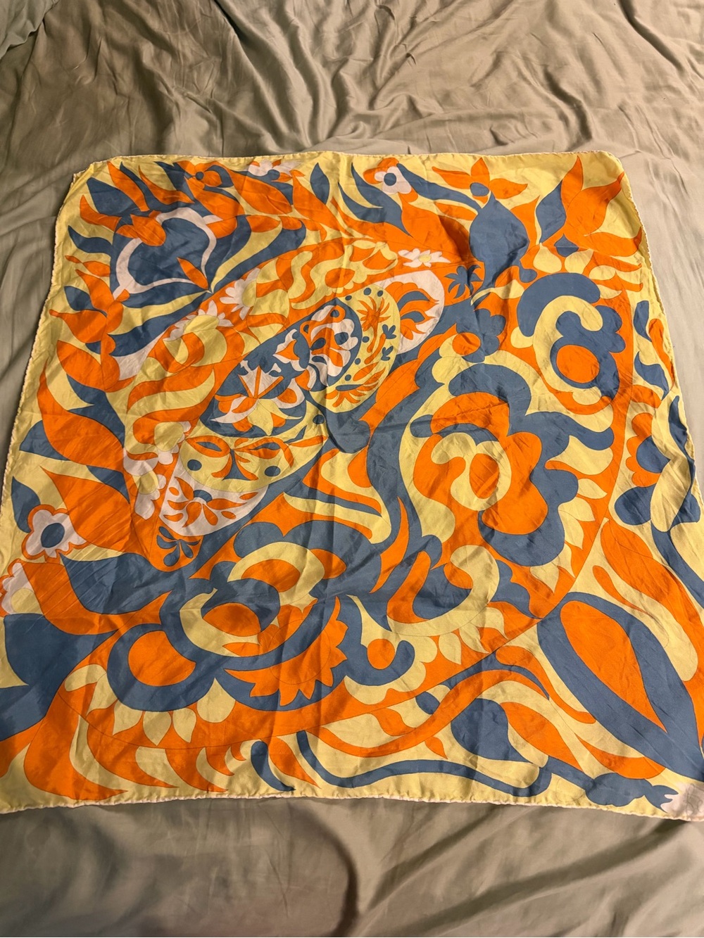 Vintage Abercrombie Fitch Italy Silk Scarf Mod Psychedelic Graphic 30” Carre - Picture 2 of 6